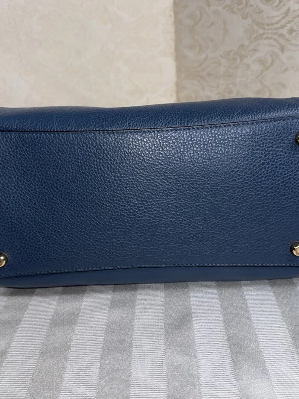 COACH Kleo Carryall C5689 Denim Blue Leather Suede Large Bag *NO Shoulder Strap - Picture 11 of 16